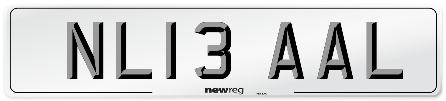 NL13 AAL Number Plate from New Reg
